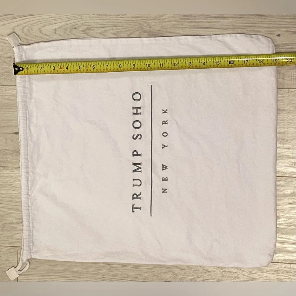Trump Soho New York Hotel Embroidered Laundry Tote Drawstring Bag 19” x 16.75”